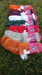 (LIMITED EDITION) Bright Orange knee-high socks with white bows (2 pairs)