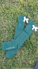(LIMITED EDITION) Green knee-high socks with white bows (2 pairs)