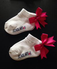 (LIMITED EDITION) White ankle socks with pink bows (2 pairs)
